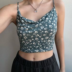 Floral Print, Urban Outfitters Cropped Tank Top